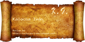 Kalocsa Iván névjegykártya