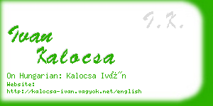 ivan kalocsa business card